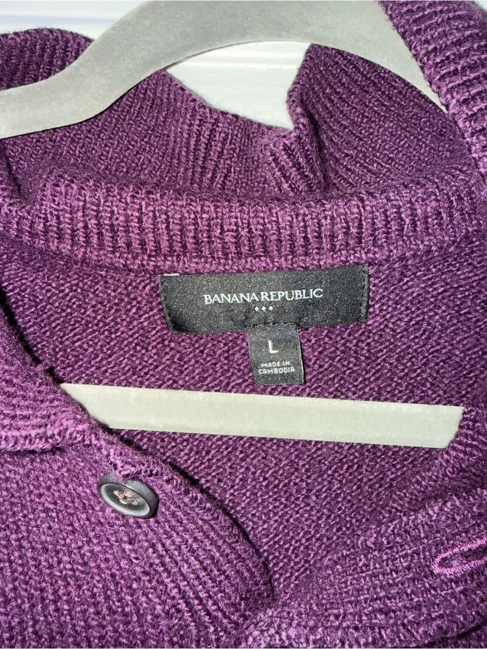 Banana Republic Men's V-Neck Sweater in Plum